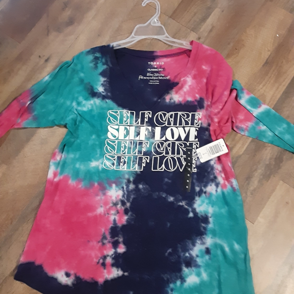 Torrid self love tie dyed tee 0, NWT